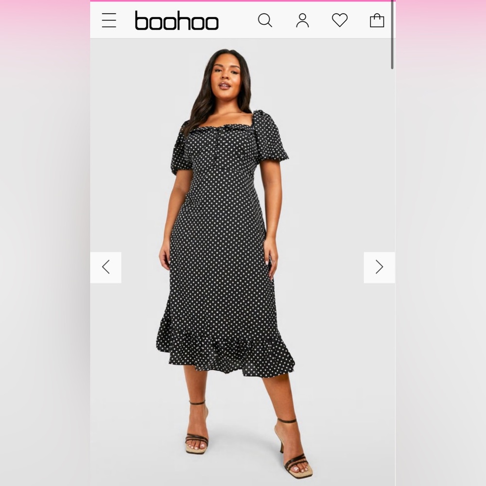 BOOHOO Polka dot dress pink